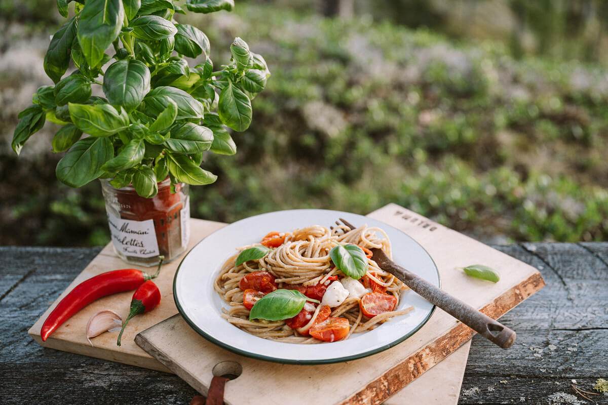 Campfire baked Feta pasta