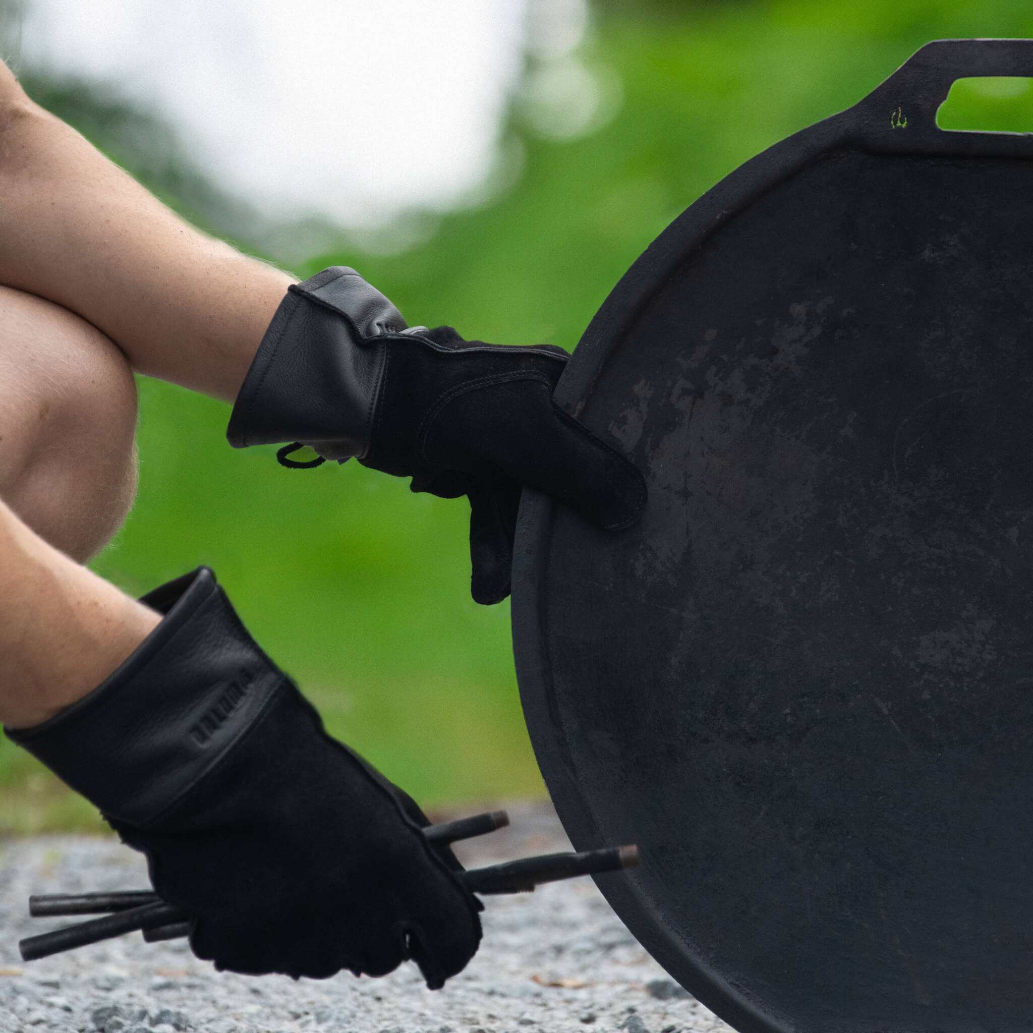 Stekhällshandske med förvaringspåse