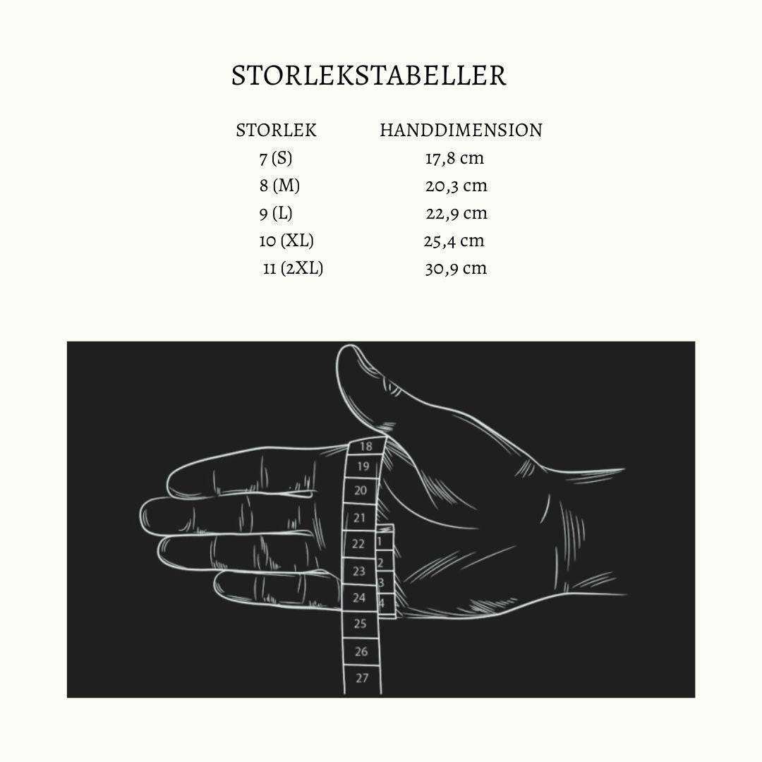 Stekhällshandske med förvaringspåse