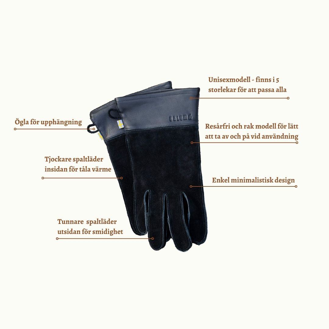 Stekhällshandske med förvaringspåse